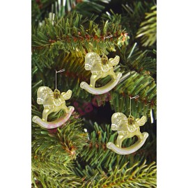 YILBAŞI AĞAÇ SÜSÜ ATLI KARINCA 8 CM 3 LÜ SOFT GOLD