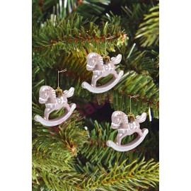 YILBAŞI AĞAÇ SÜSÜ ATLI KARINCA 8 CM 3 LÜ SOFT PEMBE