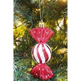 YILBAŞI AĞAÇ SÜSÜ 11 CM 2 Lİ ŞEKER KIRMIZI