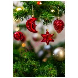 YILBAŞI AĞAÇ SÜSÜ KARIŞIK ASILABİLİR KIRMIZI 10 PARÇA AST6936