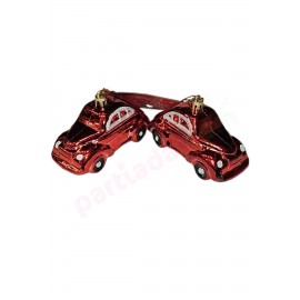 YILBAŞI AĞAÇ SÜSÜ KIRMIZI ARABA 9X5 CM 2 ADET