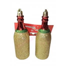 YILBAŞI AĞAÇ SÜSÜ ŞAMPANYA GOLD SİMLİ 2 Lİ 12 CM