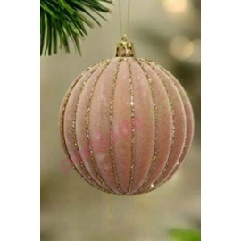 YILBAŞI TOPU 12 CM SOMON LÜKS KADİFE ALTIN SİMLİ ADET