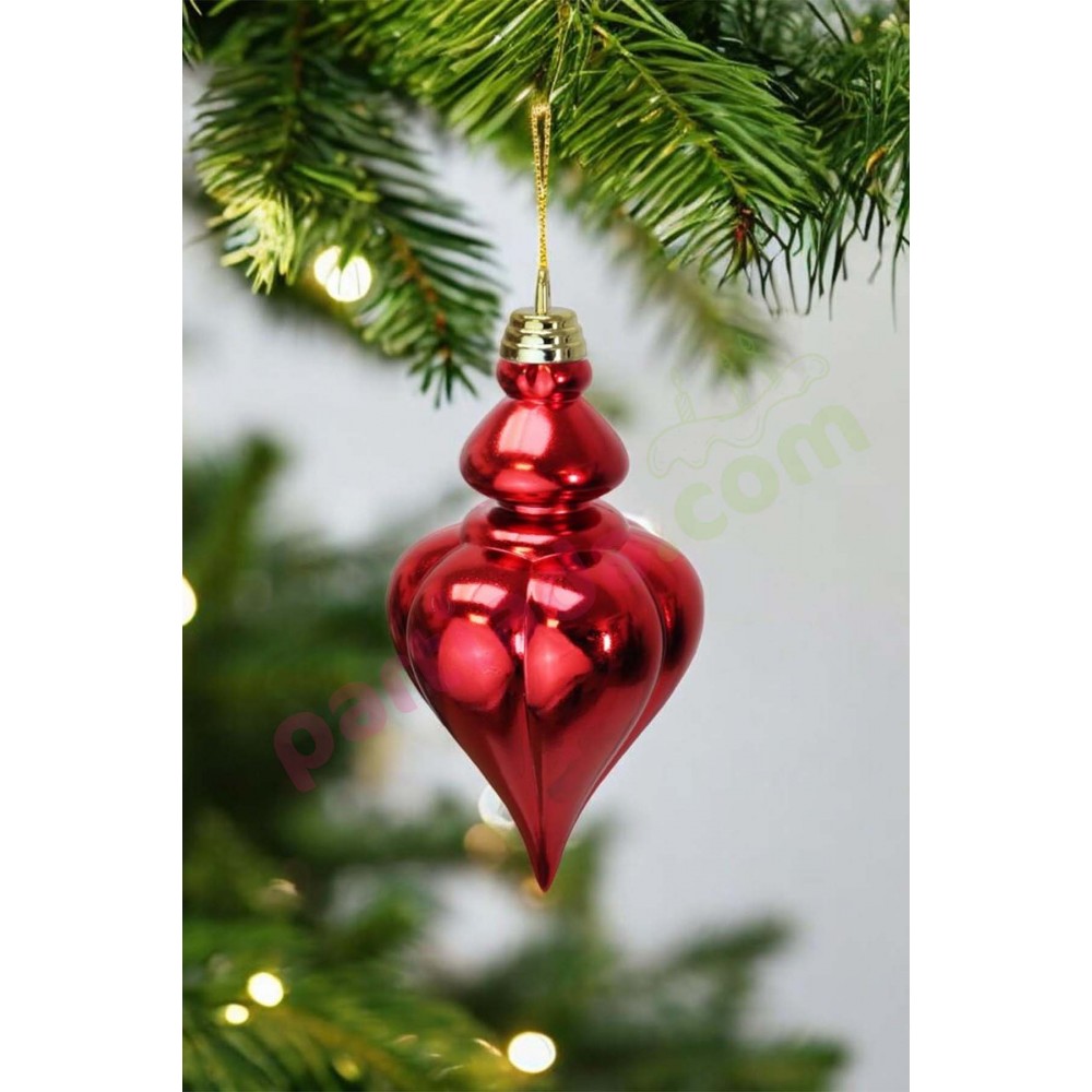 YILBAŞI SÜSÜ SARKIT SU DAMLASI KIRMIZI 25X12 CM