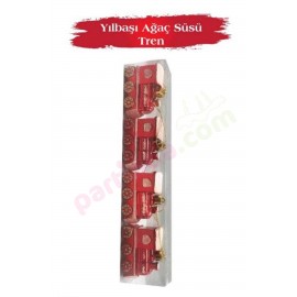 YILBAŞI AĞAÇ SÜSÜ TREN 7X6 CM 4 LÜ
