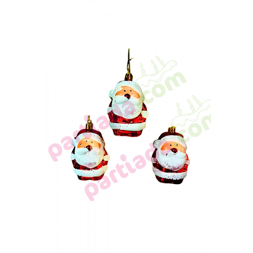 YILBAŞI AĞAÇ SÜSÜ 7 CM 3 LÜ NOEL BABA