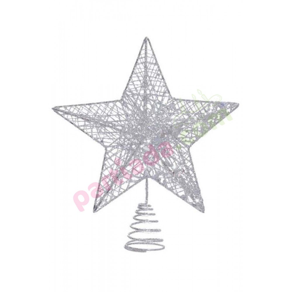 YILBAŞI AĞAÇ TEPELİK TEL SİMLİ YAYLI 28 CM GÜMÜŞ