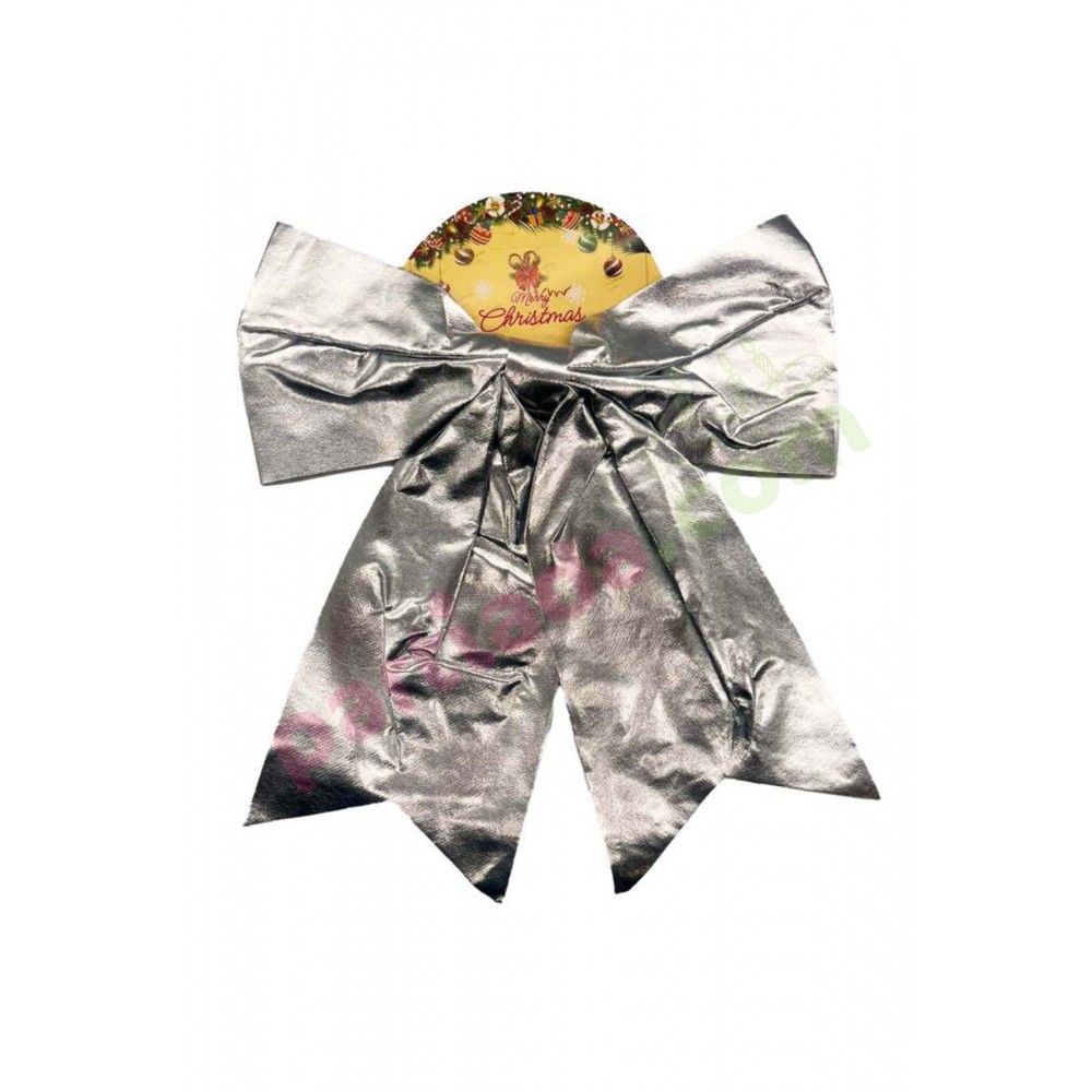 YILBAŞI FİYONK SATEN PARLAK 25 CM GÜMÜŞ