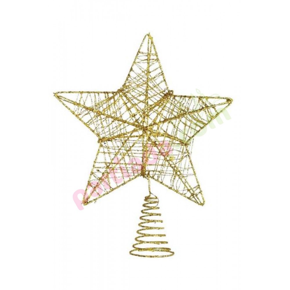 YILBAŞI AĞAÇ TEPELİK TEL SİMLİ YAYLI 28 CM GOLD