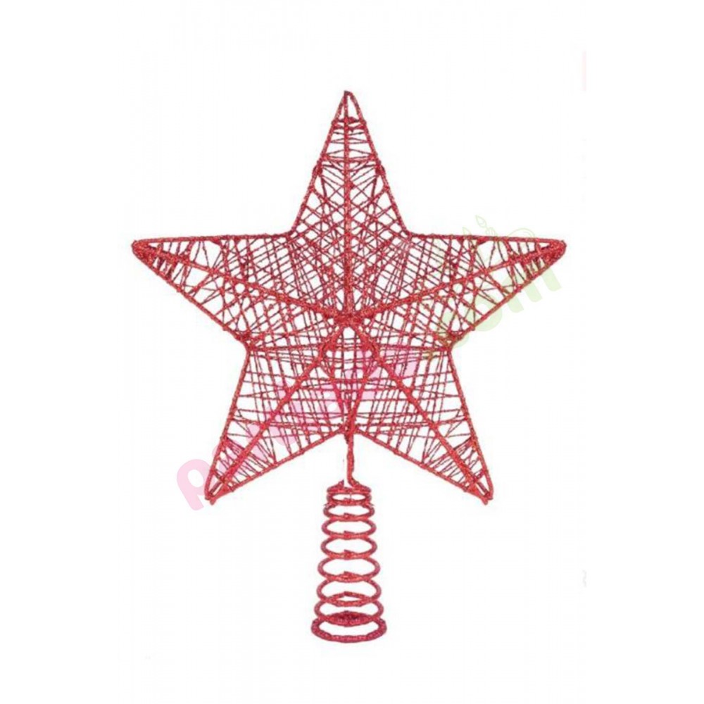 YILBAŞI AĞAÇ TEPELİK TEL SİMLİ YAYLI 28 CM KIRMIZI