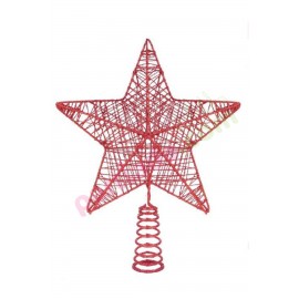 YILBAŞI AĞAÇ TEPELİK TEL SİMLİ YAYLI 28 CM KIRMIZI