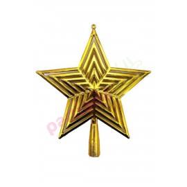 YILBAŞI AĞAÇ TEPELİK İÇ İÇE YILDIZ 23 CM GOLD