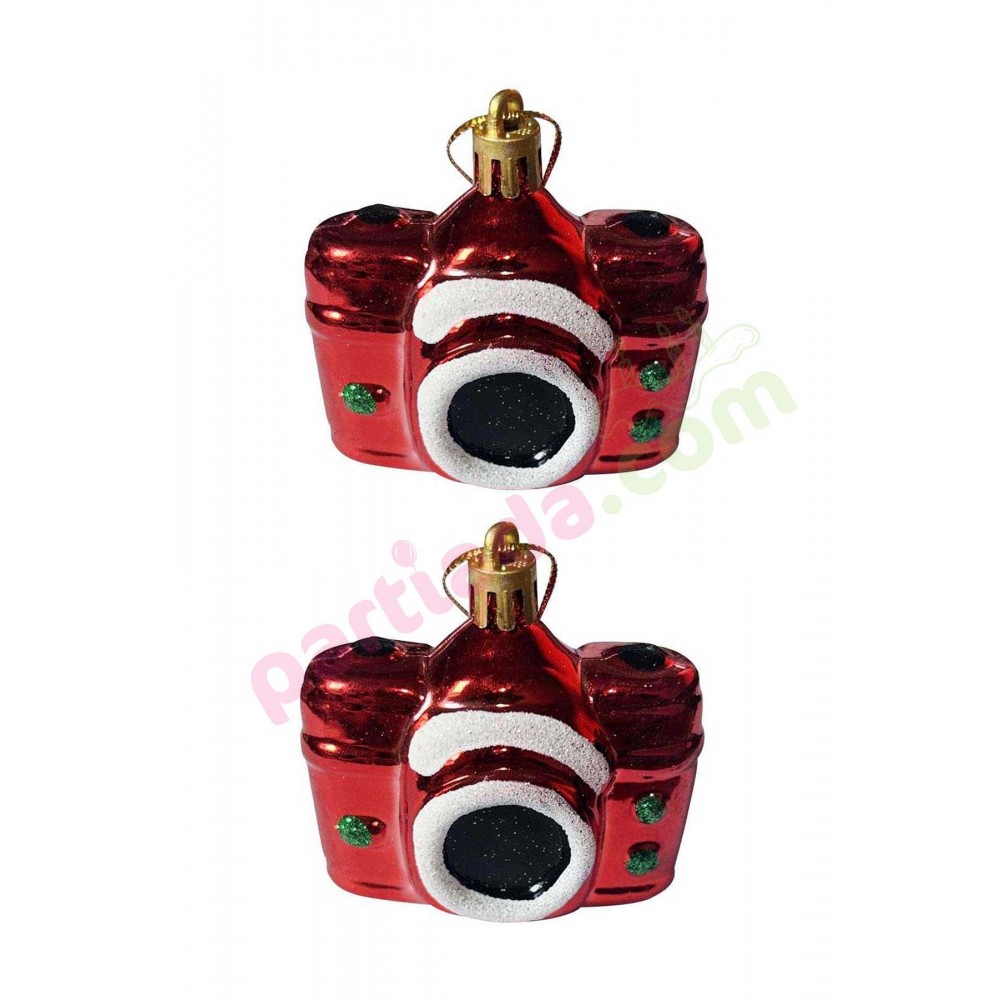 YILBAŞI AĞAÇ SÜSÜ FOTOĞRAF MAKİNASI 2 Lİ 6 CM YIL-240368