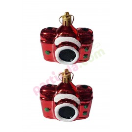 YILBAŞI AĞAÇ SÜSÜ FOTOĞRAF MAKİNASI 2 Lİ 6 CM YIL-240368