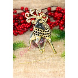 YILBAŞI AĞAÇ SÜSÜ METALİK GOLD GEYİK 9X14 CM ADET YIL-  240075