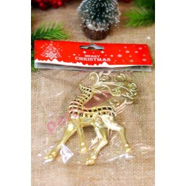 YILBAŞI AĞAÇ SÜSÜ METALİK GOLD GEYİK 9X14 CM ADET YIL-  240075