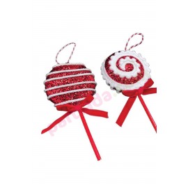 YILBAŞI AĞAÇ SÜSÜ SOSYETE ŞEKERİ 15 CM 2 Lİ