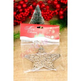 YILBAŞI AĞAÇ SÜSÜ 10 CM 3 LÜ YILDIZ GÜMÜŞ