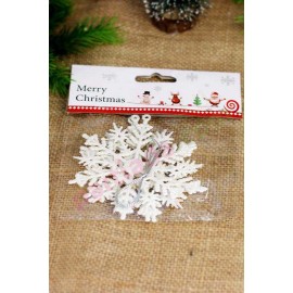 YILBAŞI AĞAÇ SÜSÜ 10 CM 3 LÜ KAR TANESİ BEYAZ