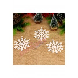 YILBAŞI AĞAÇ SÜSÜ 10 CM 3 LÜ KAR TANESİ BEYAZ