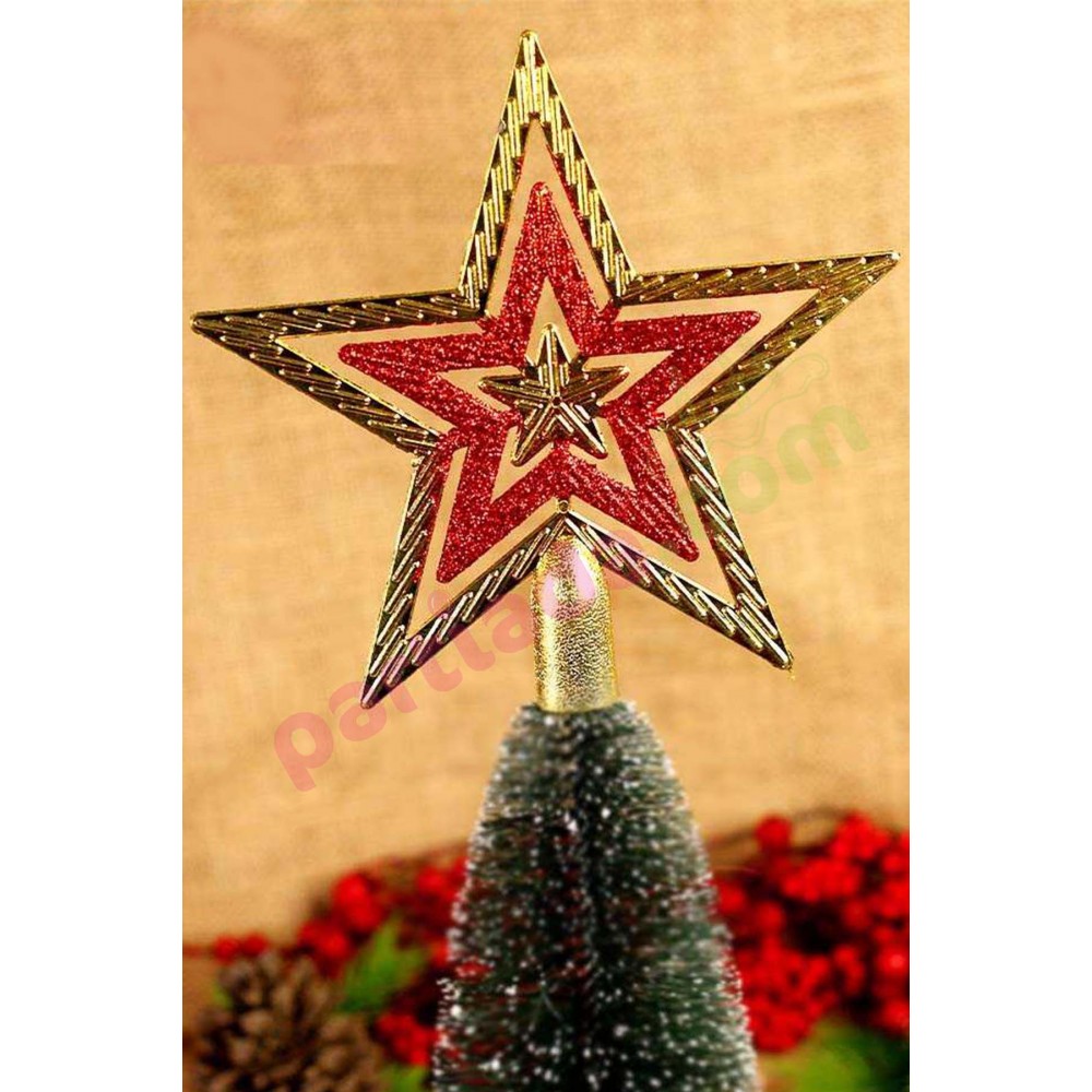 YILBAŞI AĞAÇ TEPELİK GOLD İÇİ KIRMIZI 20 CM YIL-240064