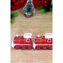 YILBAŞI AĞAÇ SÜSÜ TREN KIRMIZI 2 Lİ 8 CM YIL-240102