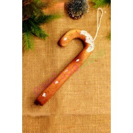 YILBAŞI AĞAÇ SÜSÜ KURABİYE BASTON 20X8CM YIL-240131