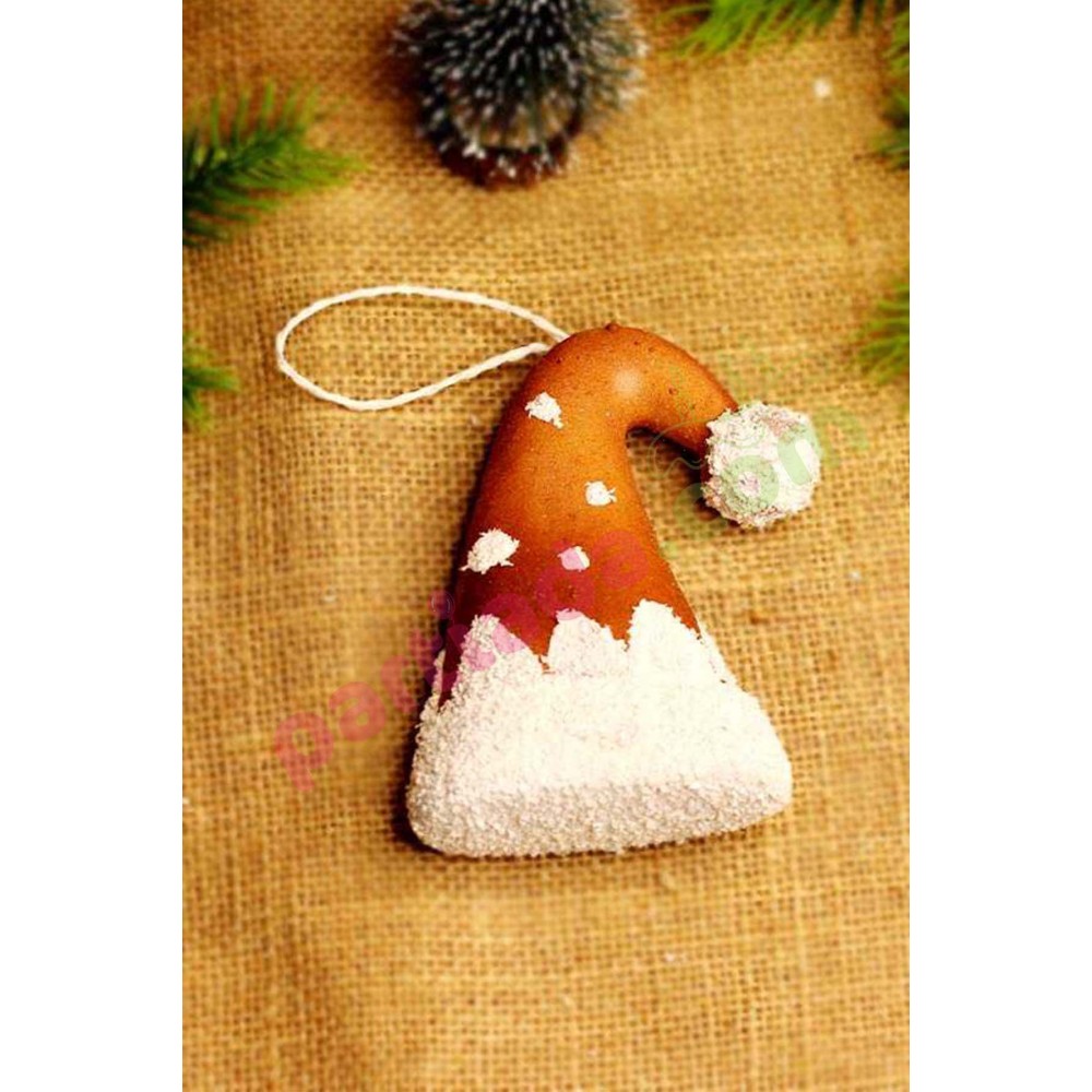 YILBAŞI AĞAÇ SÜSÜ KURABİYE ŞAPKA 12X10 CM ORC-YIL-240137