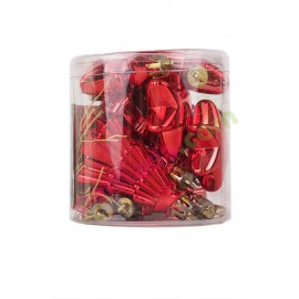 YILBAŞI AĞAÇ SÜSÜ 7 CM 12 Lİ YILDIZ VE AĞAÇ SET KIRMIZI AST3806