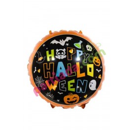 HALLOWEEN FOLYO BALON HAPPY HALLOWEEN SİYAH TURUNCU 45X45 CM