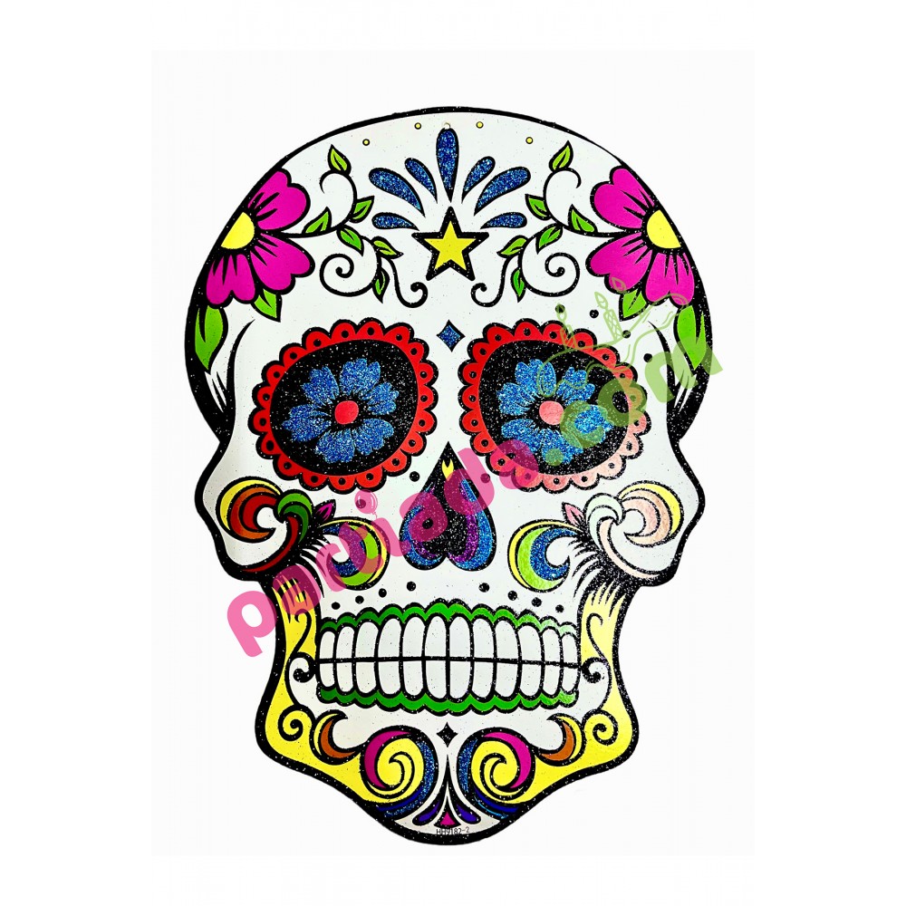 HALLOWEEN ASMALI SİMLİ KURUKAFA 40 CM