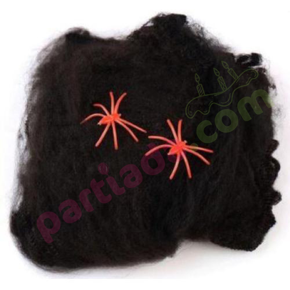 HALLOWEEN SİYAH ÖRÜMCEK AĞI 20 GR + ÖRÜMCEKLER