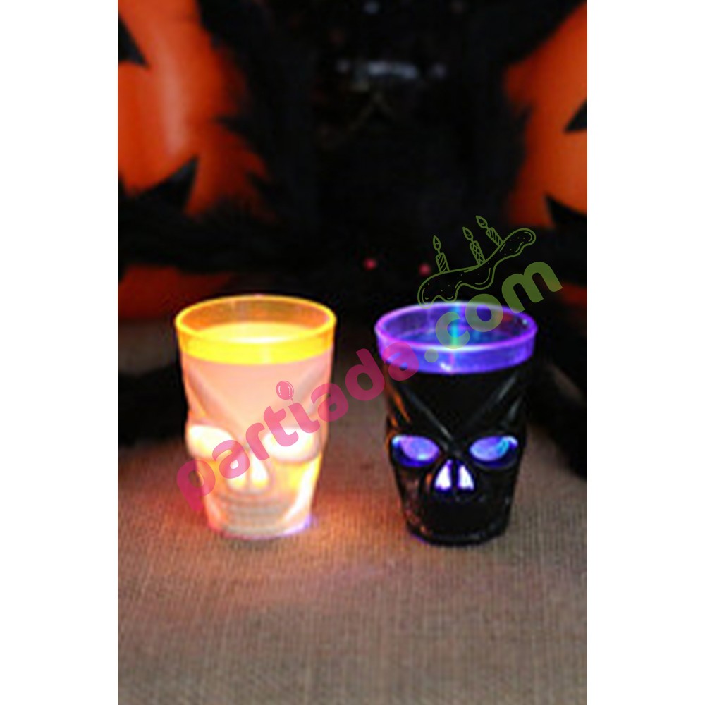 HALLOWEEN IŞIKLI SHOT BARDAK VE MUMLUK 7 CM