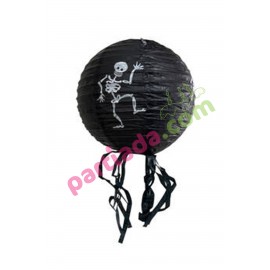 HALLOWEEN PÜSKÜLÜ FENER SİYAH İSKELETLİ 20 CM