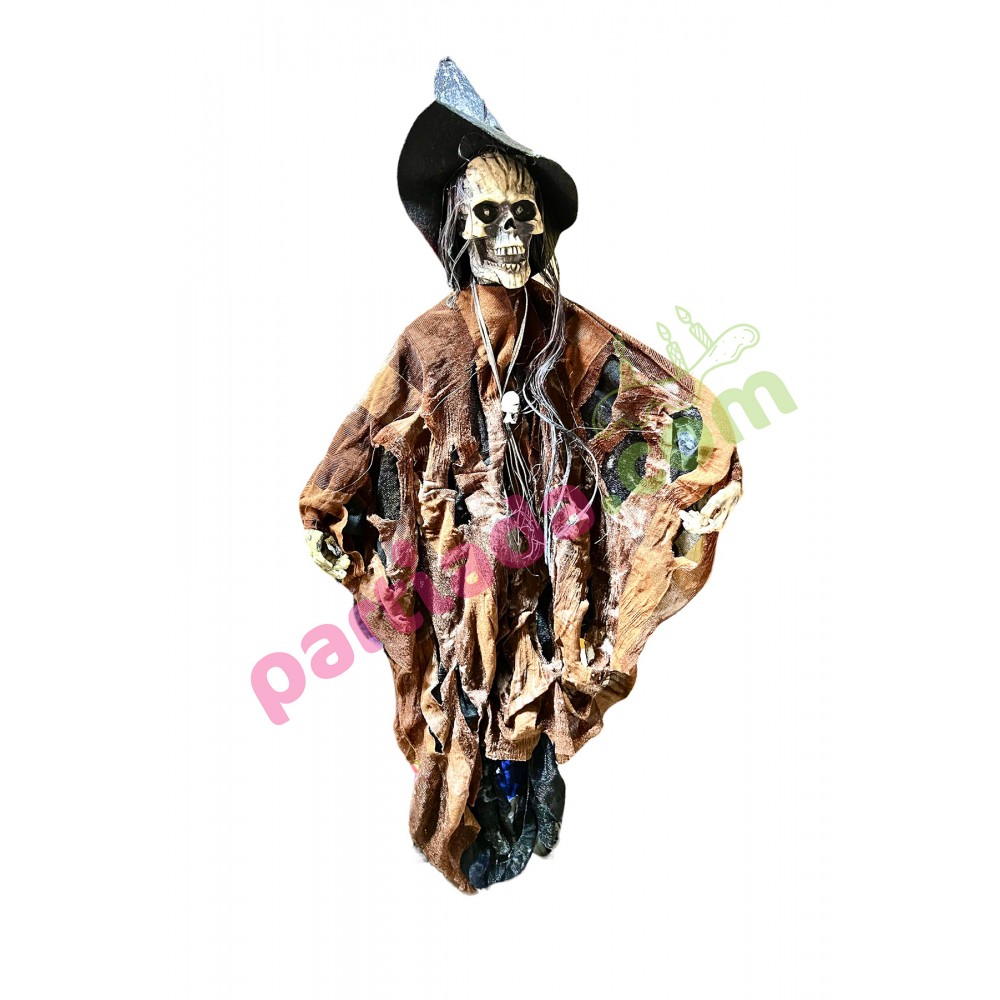 HALLOWEEN İSKELET KORKULUK ASMALI IŞIKLI SESLİ 70 CM