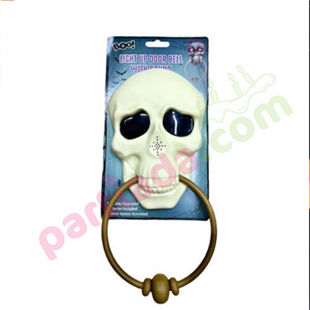 HALLOWEEN KURU KAFA TOKMAKLI KAPI ZİLİ BEYAZ