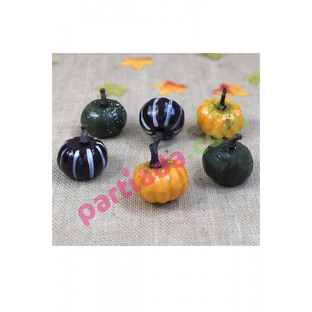 MİNİ BALKABAK DEKOR FİLEDE 6 CM 6 LI