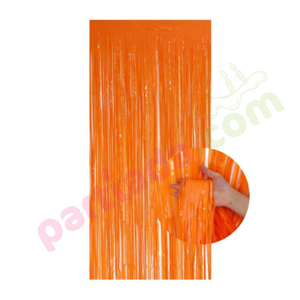 HALLOWEEN METALİZE PERDE TURUNCU 100X200 CM