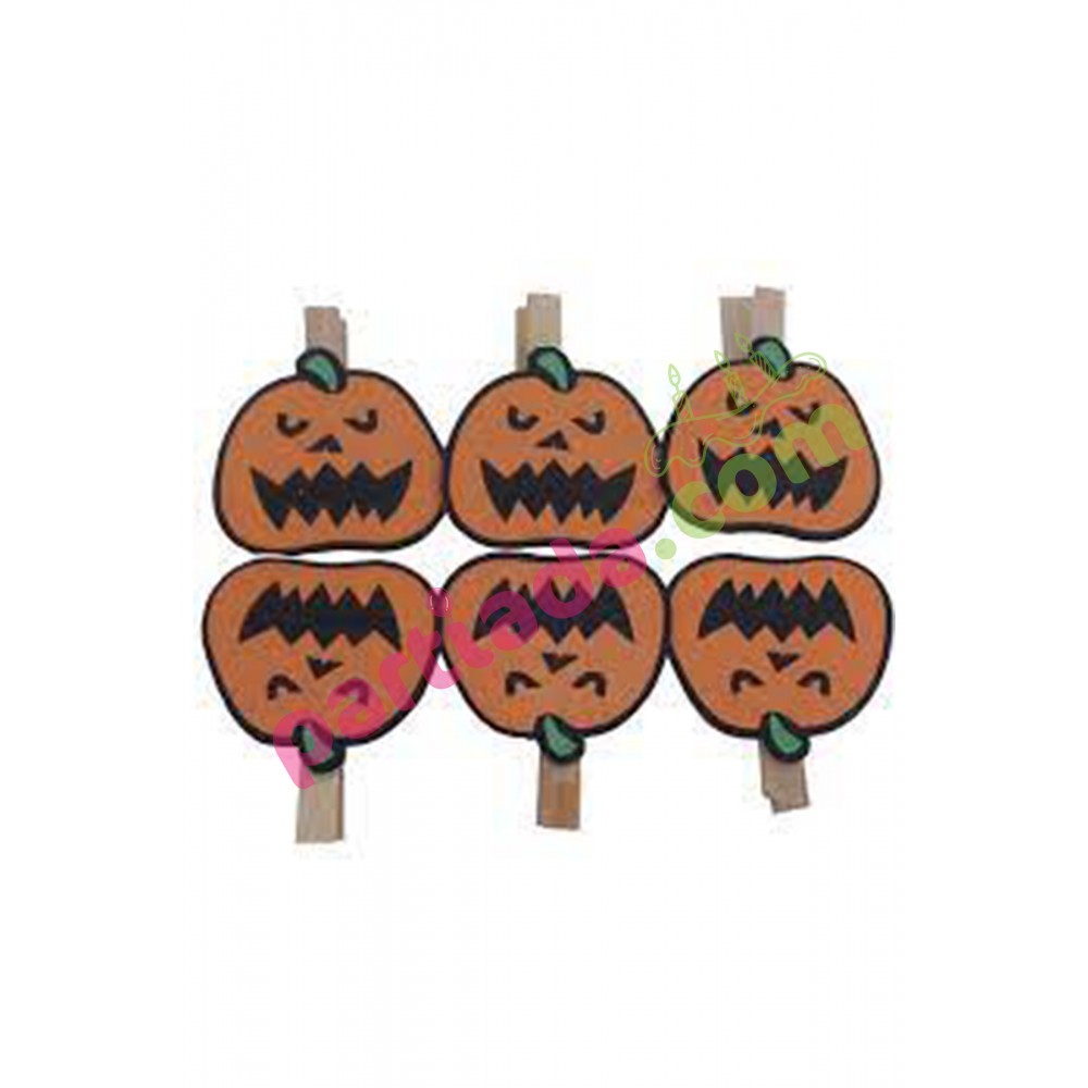 HALLOWEEN KIZGIN BALKABAĞI MANDAL 6 LI