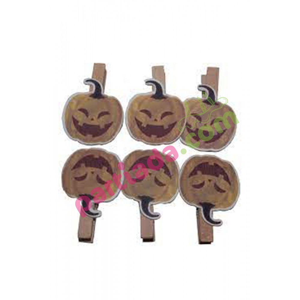 HALLOWEEN GÜLEN BALKABAĞI MANDAL 6 LI