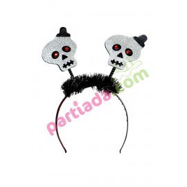 HALLOWEEN TAÇ YAYLI GÜMÜŞ KURUKAFA