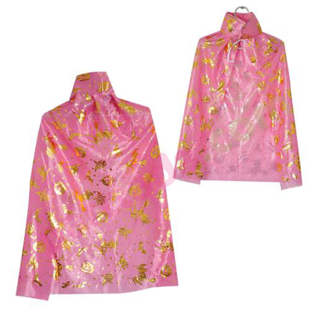 HALLOWEEN CADI PELERİN PEMBE CADI BASKILI 77 CM