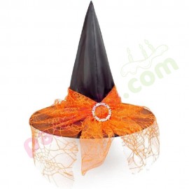 TURUNCU TÜLLÜ CADI ŞAPKASI TOKALI