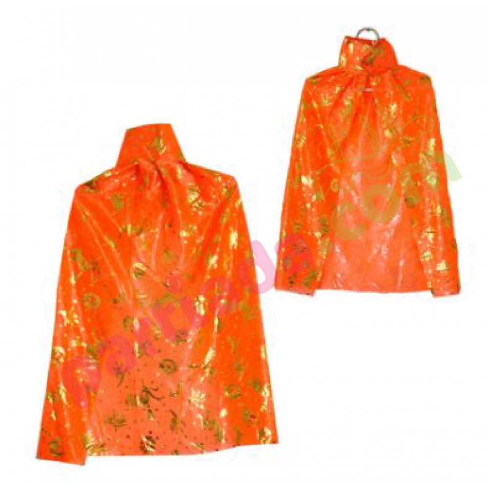 HALLOWEEN CADI PELERİN TURUNCU BASKILI 77 CM