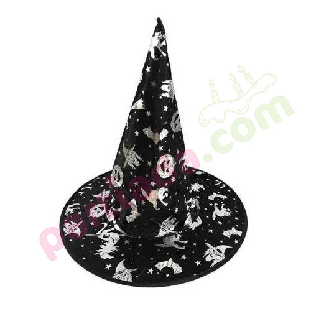 HALLOWEEN CADI ŞAPKASI GÜMÜŞ DESENLİ SPK-23750-HLW