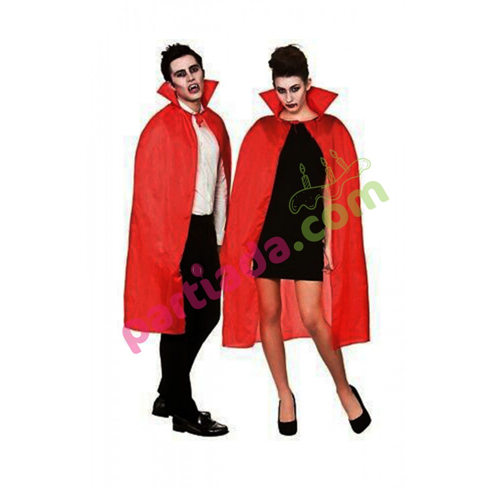 PELERİN KIRMIZI KUMAŞ YAKALI 120 CM